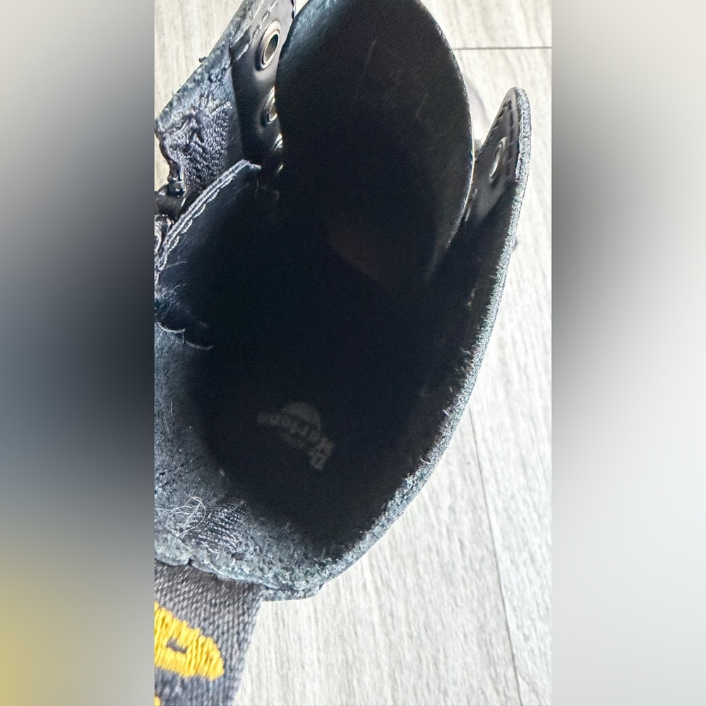 Dr. Martens Black Lace-Up Platform Boots with Yellow Stitching - Picture 5 of 11